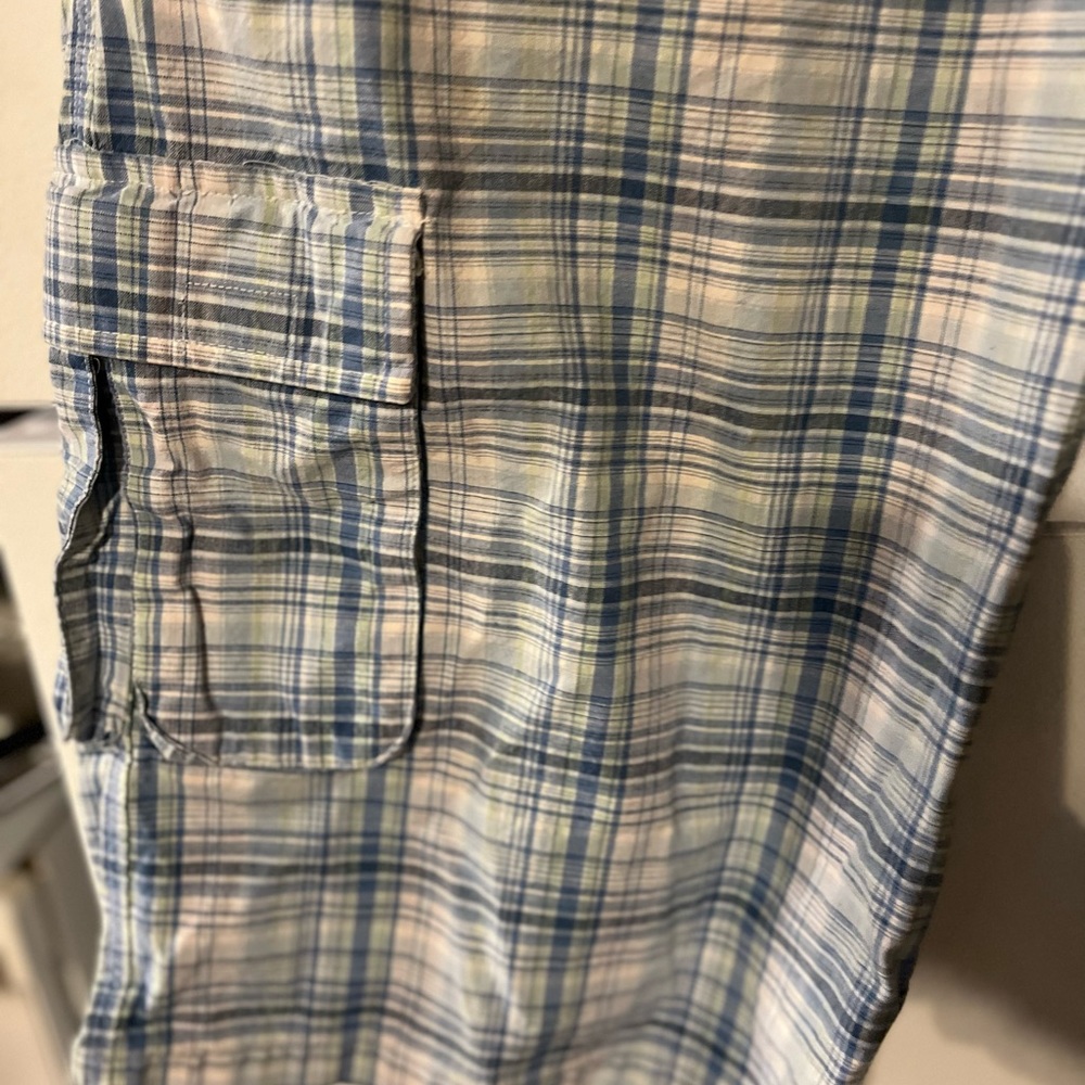 Vintage Rocawear Mens Plaid Striped Shorts Size 34 Blue - Picture 5 of 8
